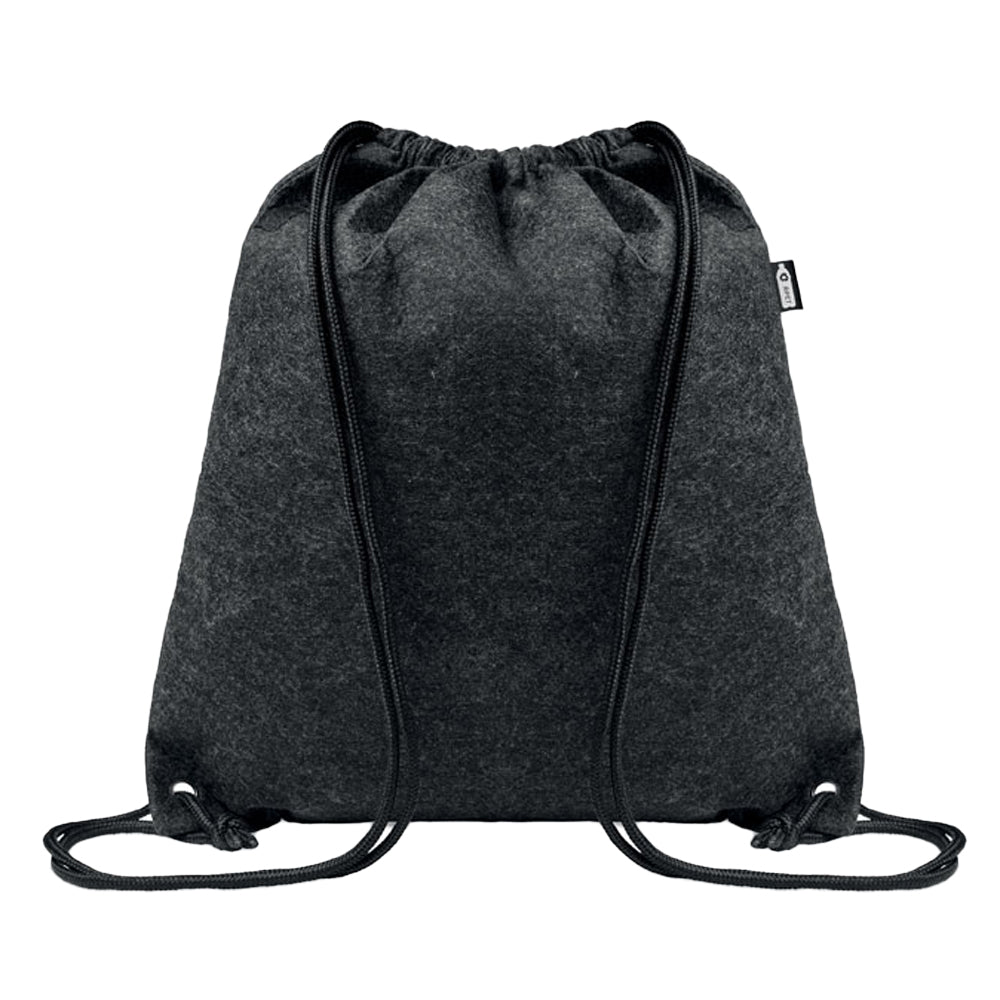 Stone Grey - Front - MidOcean Indico RPET Felt Drawstring Bag