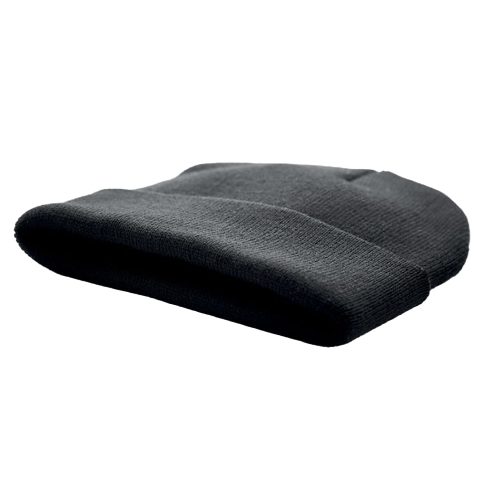 Black - Back - MidOcean Unisex Adult Polo RPET Cuffed Beanie
