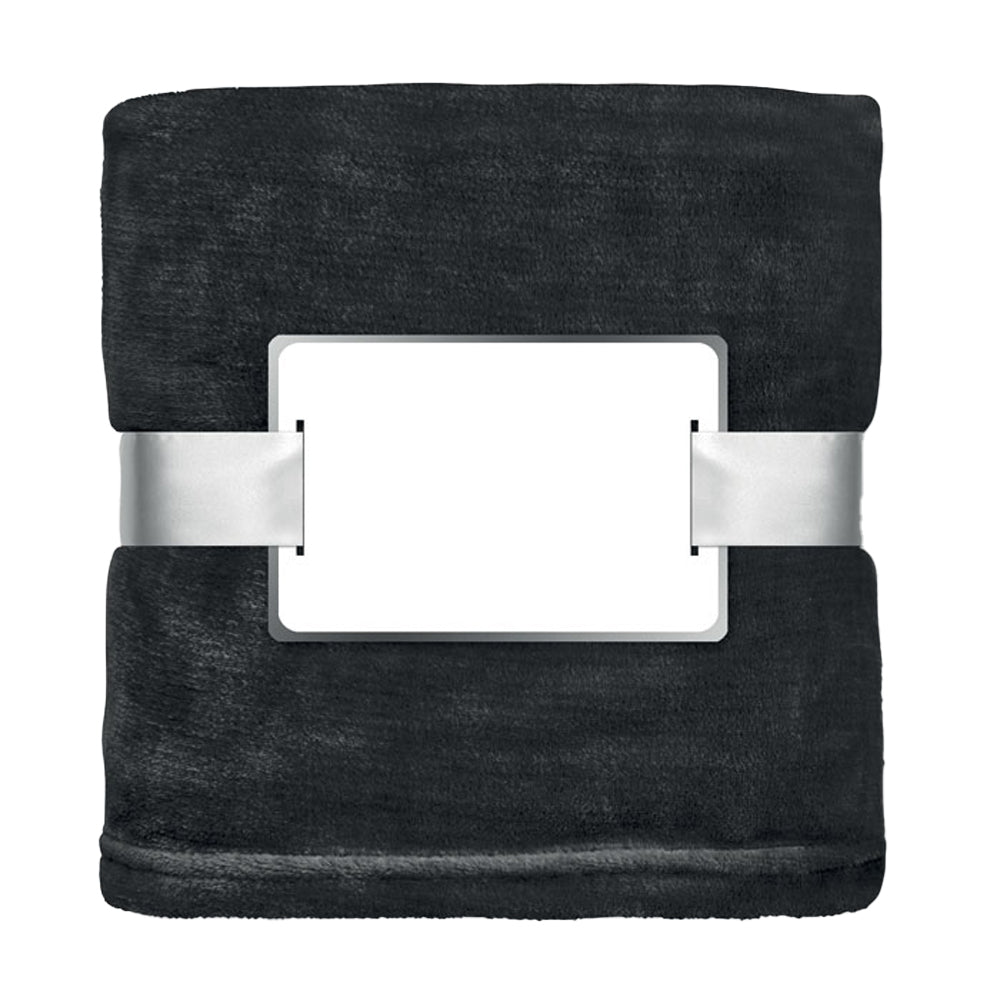 Black - Front - MidOcean Davos Flannel Blanket