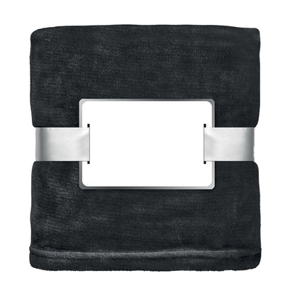 Black - Front - MidOcean Davos Flannel Blanket