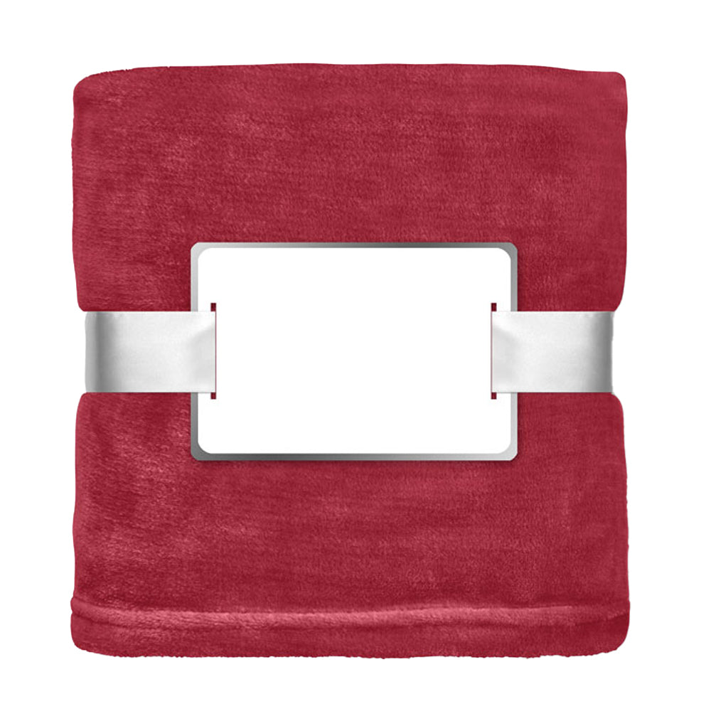 Burgundy - Front - MidOcean Davos Flannel Blanket