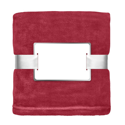 Burgundy - Front - MidOcean Davos Flannel Blanket