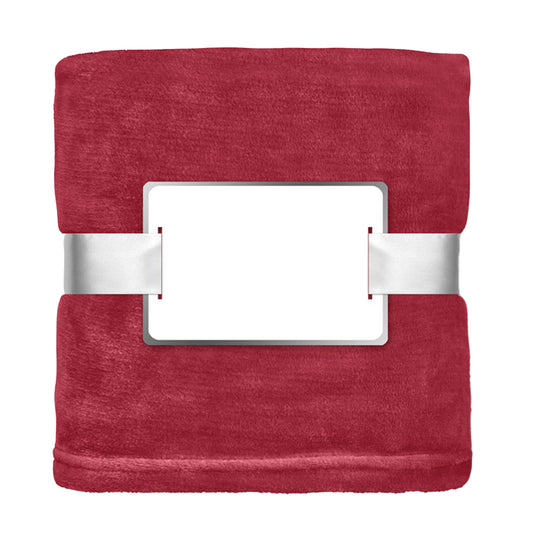 Burgundy - Front - MidOcean Davos Flannel Blanket