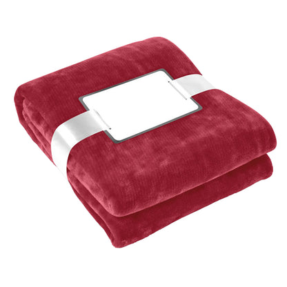 Burgundy - Back - MidOcean Davos Flannel Blanket