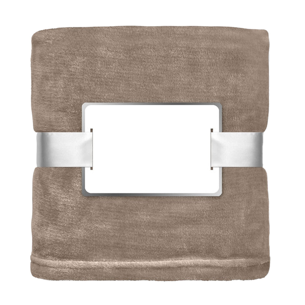 Khaki - Front - MidOcean Davos Flannel Blanket