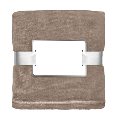 Khaki - Front - MidOcean Davos Flannel Blanket