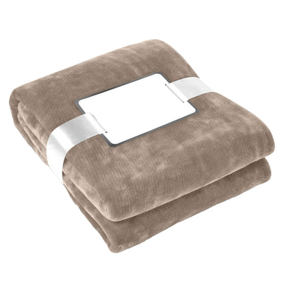 Khaki - Back - MidOcean Davos Flannel Blanket