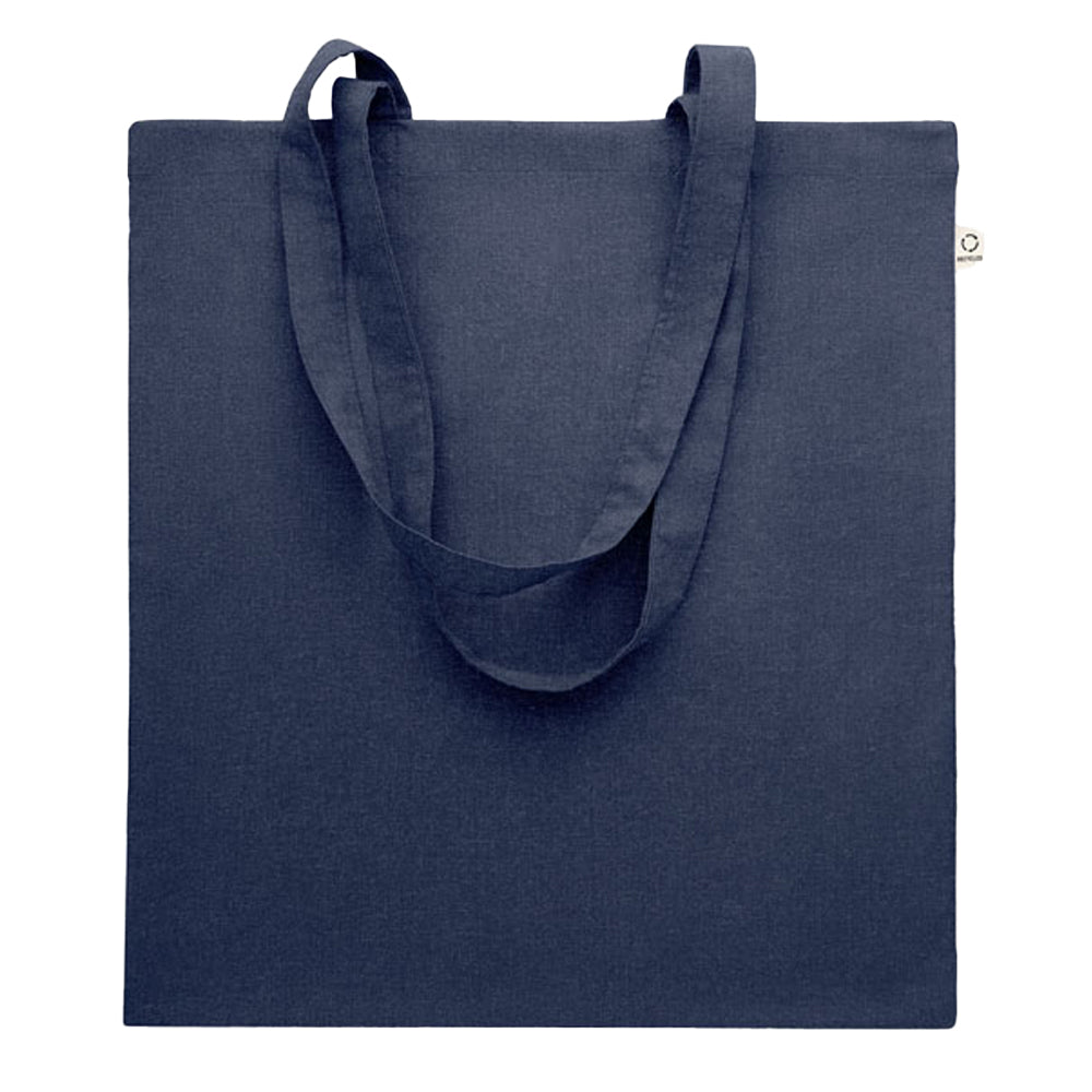 Blue - Front - MidOcean Viveka Recycled Cotton Tote Bag