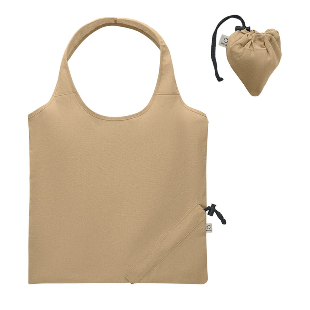Khaki - Side - MidOcean Carrie Foldable Shopper Bag