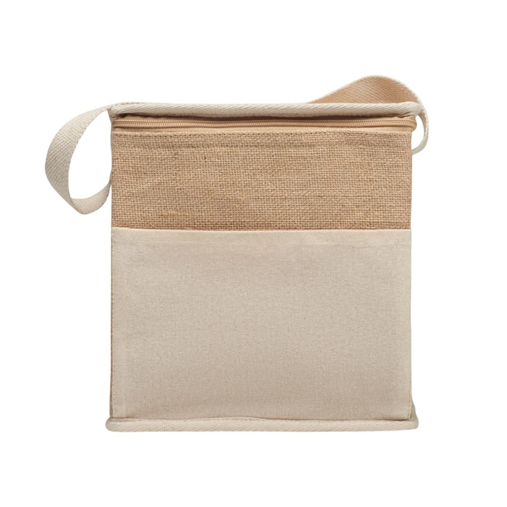 Beige - Pack Shot - MidOcean Lona 3L Jute Canvas Cooler Bag