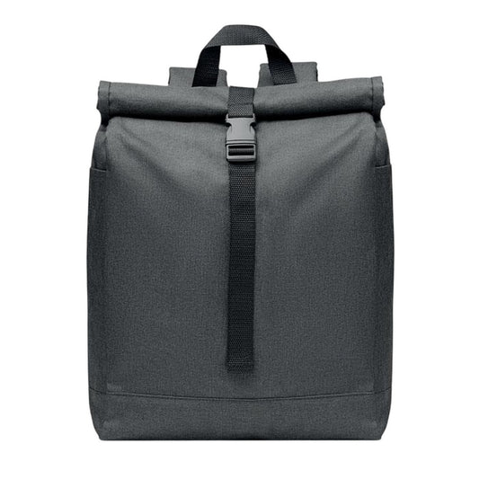 Black - Front - MidOcean Udine Two Tone RPET Backpack