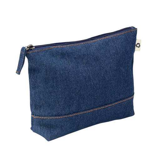 Blue - Front - MidOcean Style Pouch Denim Recycled Cosmetic Bag