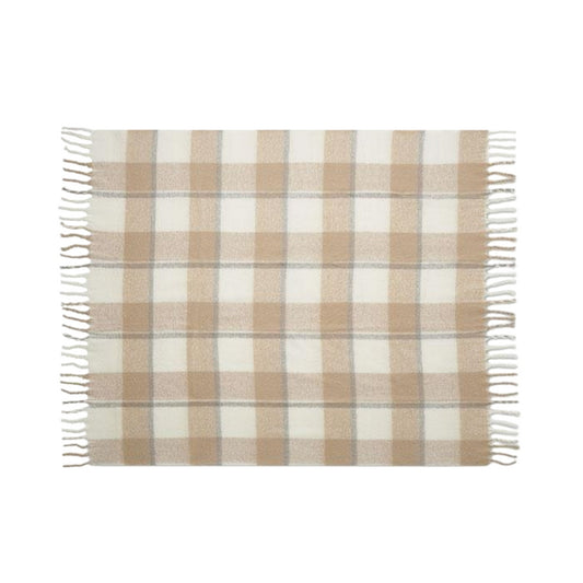 Beige - Front - MidOcean Quet Mohair Chequered Blanket