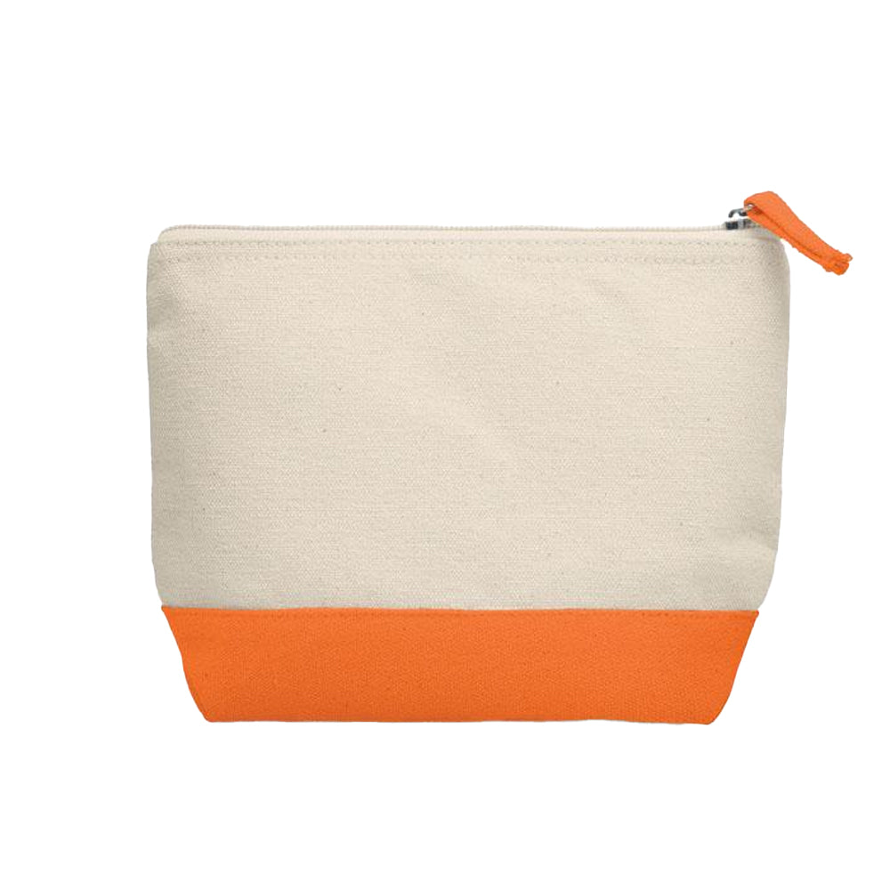 Orange-Beige - Back - MidOcean Kleuren Cotton Cosmetic Bag