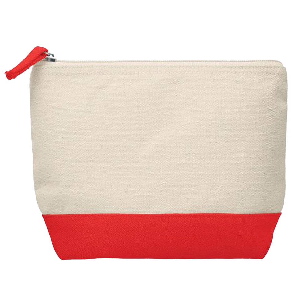 Red-Beige - Front - MidOcean Kleuren Cotton Cosmetic Bag