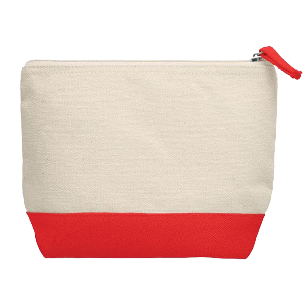 Red-Beige - Back - MidOcean Kleuren Cotton Cosmetic Bag