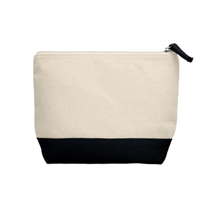 Black-Beige - Back - MidOcean Kleuren Cotton Cosmetic Bag
