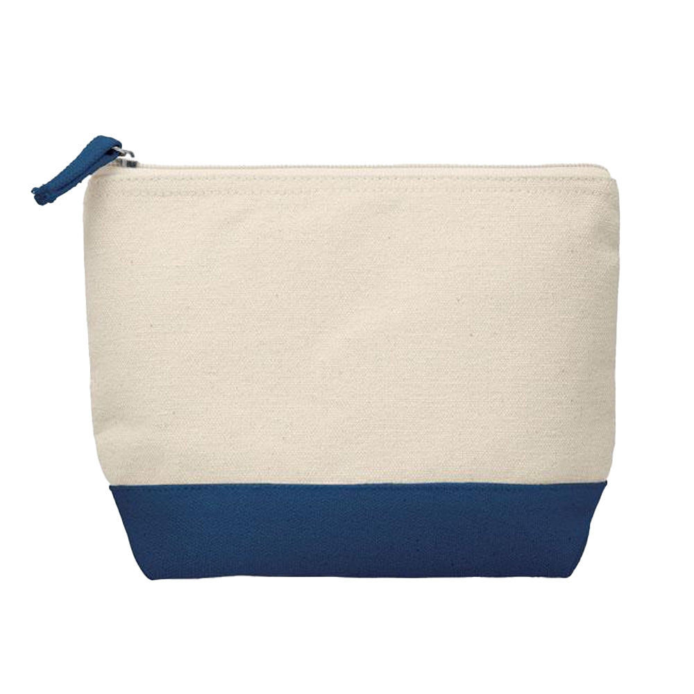 Blue-Beige - Front - MidOcean Kleuren Cotton Cosmetic Bag