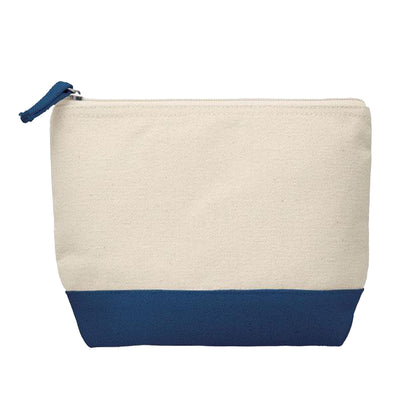 Blue-Beige - Front - MidOcean Kleuren Cotton Cosmetic Bag