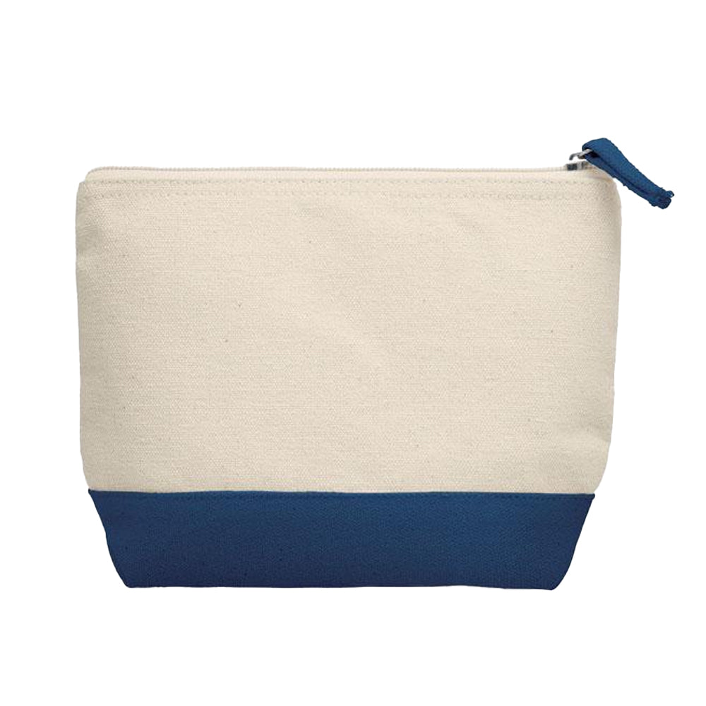 Blue-Beige - Back - MidOcean Kleuren Cotton Cosmetic Bag