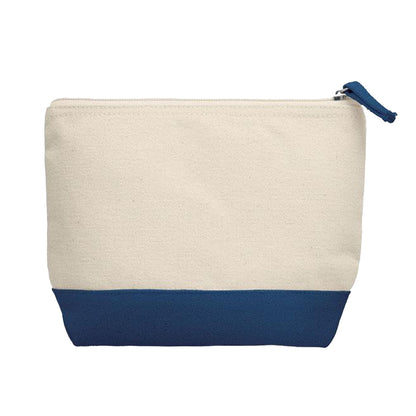 Blue-Beige - Back - MidOcean Kleuren Cotton Cosmetic Bag