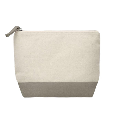 Grey-Beige - Front - MidOcean Kleuren Cotton Cosmetic Bag