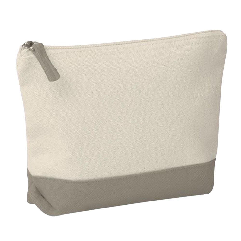 Grey-Beige - Side - MidOcean Kleuren Cotton Cosmetic Bag