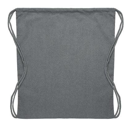 Stone Grey - Back - MidOcean Cabetri Colour Recycled Cotton Drawstring Bag