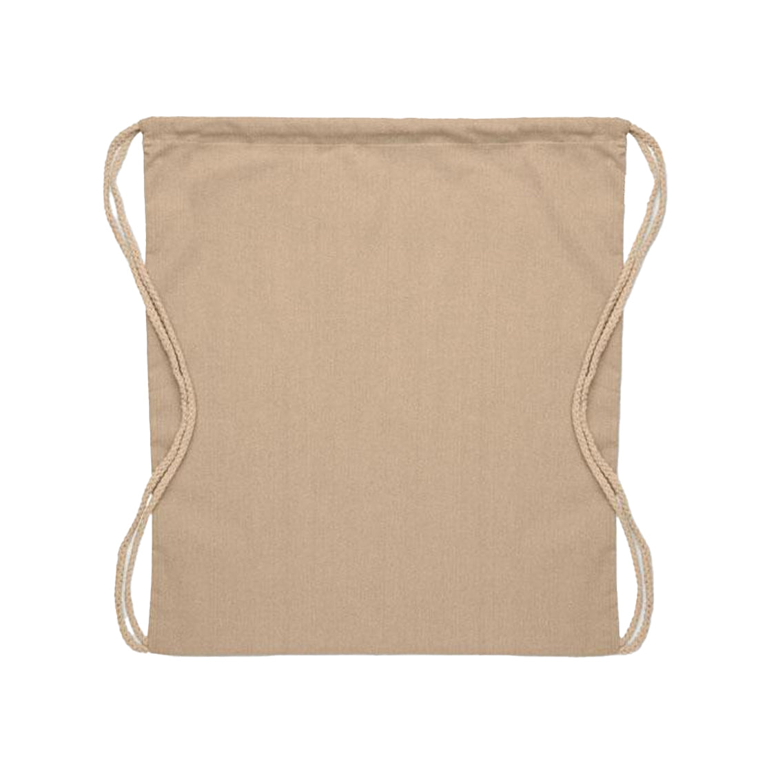 Khaki Brown - Back - MidOcean Cabetri Colour Recycled Cotton Drawstring Bag