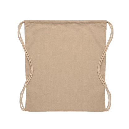 Khaki Brown - Back - MidOcean Cabetri Colour Recycled Cotton Drawstring Bag