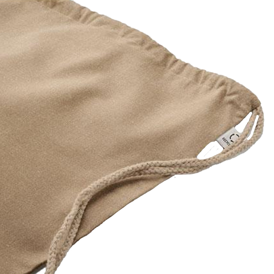 Khaki Brown - Side - MidOcean Cabetri Colour Recycled Cotton Drawstring Bag