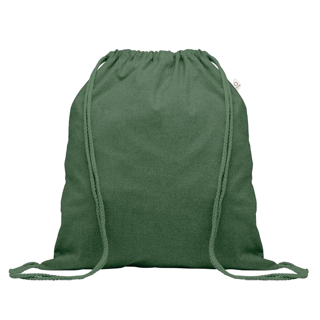 Dark Green - Front - MidOcean Cabetri Colour Recycled Cotton Drawstring Bag