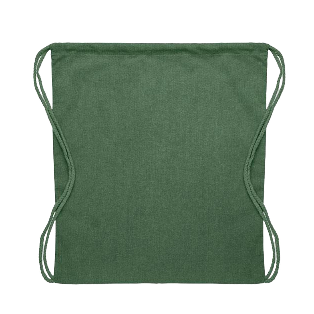 Dark Green - Back - MidOcean Cabetri Colour Recycled Cotton Drawstring Bag