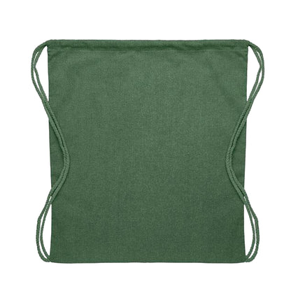 Dark Green - Back - MidOcean Cabetri Colour Recycled Cotton Drawstring Bag