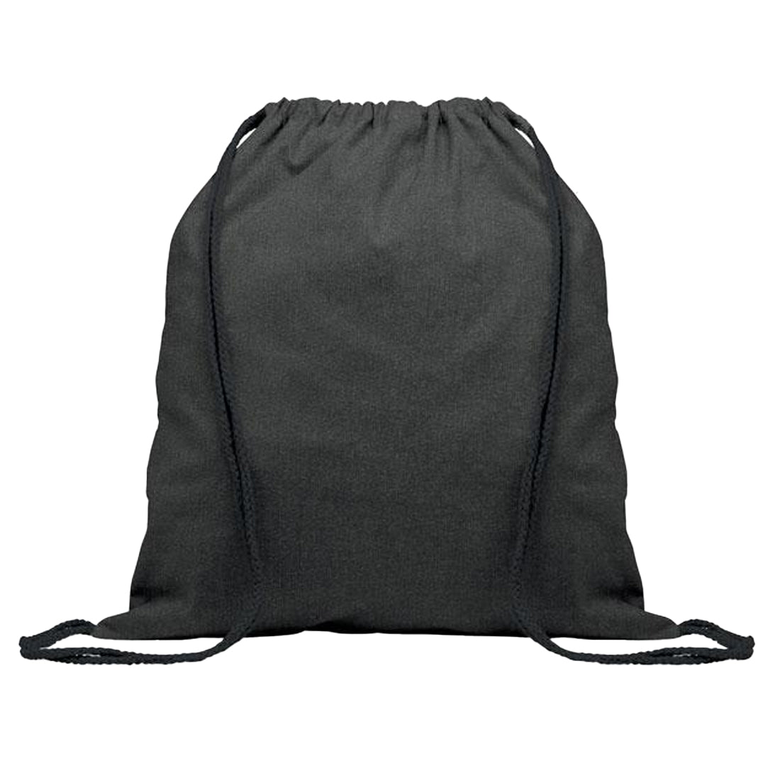 Black - Front - MidOcean Cabetri Colour Recycled Cotton Drawstring Bag