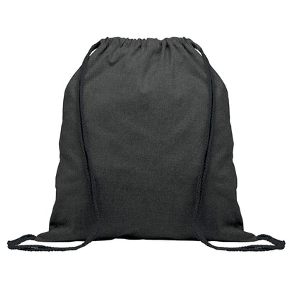 Black - Front - MidOcean Cabetri Colour Recycled Cotton Drawstring Bag