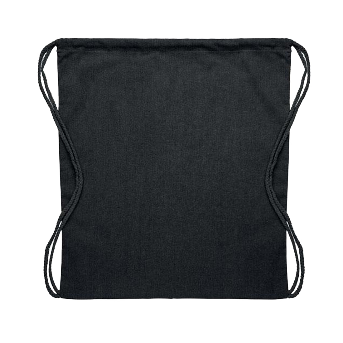 Black - Back - MidOcean Cabetri Colour Recycled Cotton Drawstring Bag