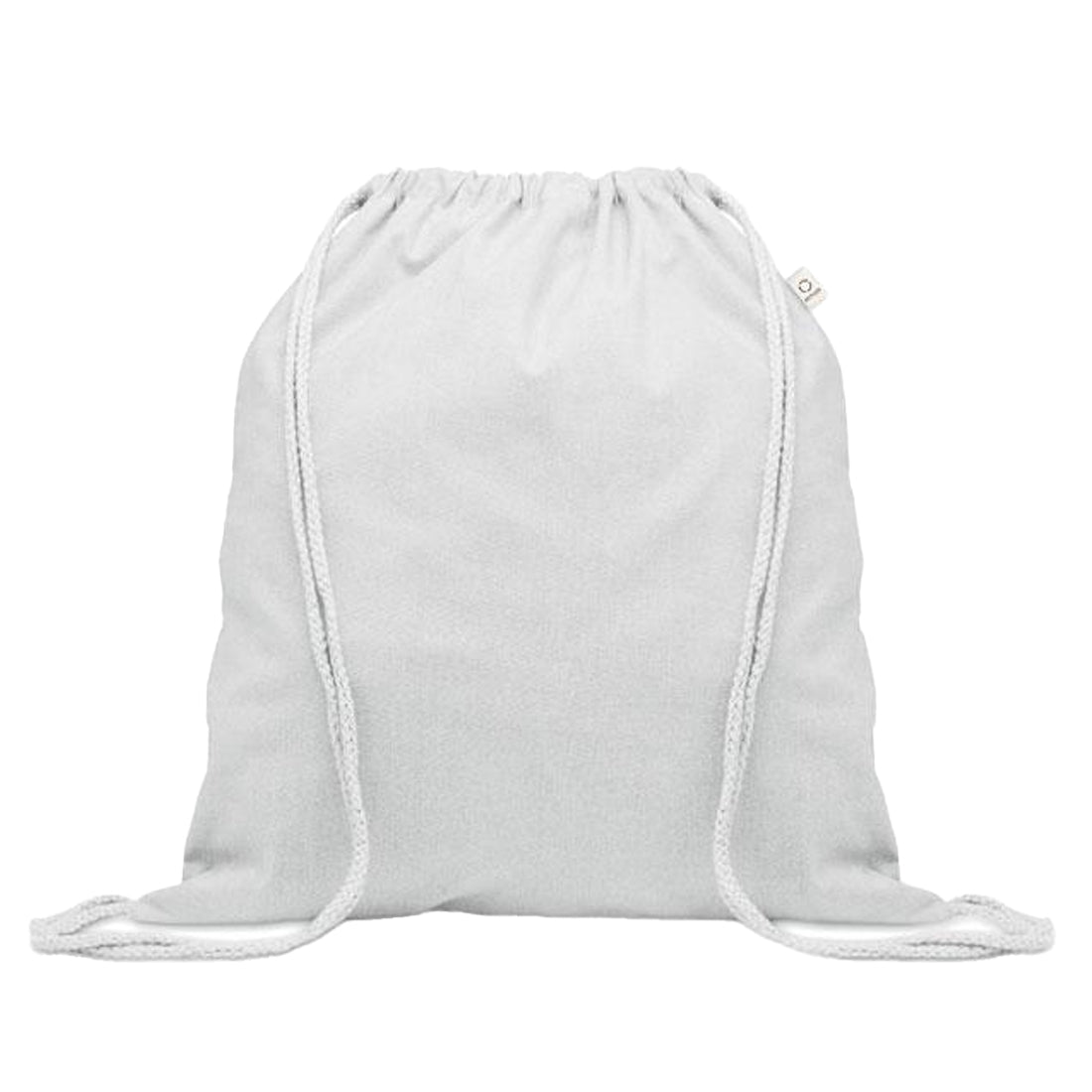 White - Front - MidOcean Cabetri Colour Recycled Cotton Drawstring Bag
