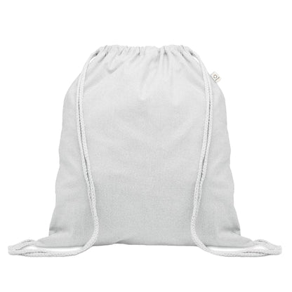White - Front - MidOcean Cabetri Colour Recycled Cotton Drawstring Bag