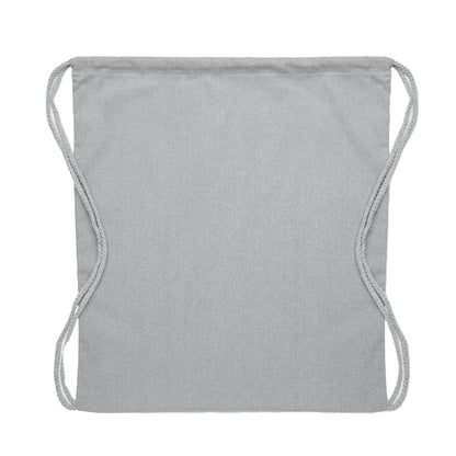 Grey - Back - MidOcean Cabetri Colour Recycled Cotton Drawstring Bag