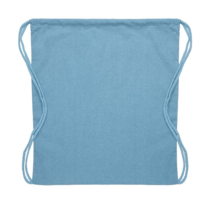 Petrol - Back - MidOcean Cabetri Colour Recycled Cotton Drawstring Bag
