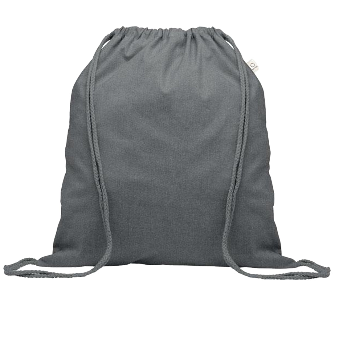Stone Grey - Front - MidOcean Cabetri Colour Recycled Cotton Drawstring Bag