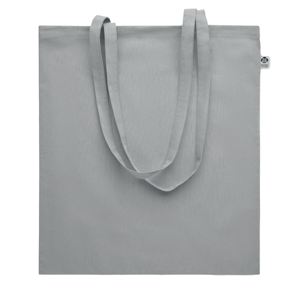Grey - Front - MidOcean Onel Plain Organic Cotton Shopper Bag