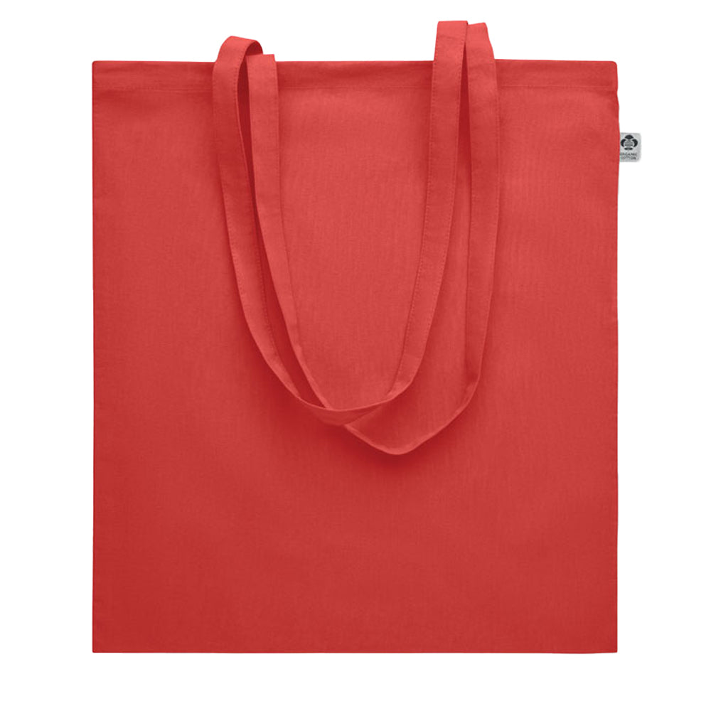 Red - Front - MidOcean Onel Plain Organic Cotton Shopper Bag