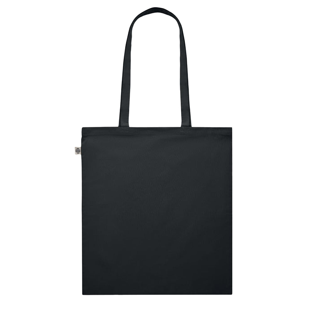 Black - Back - MidOcean Onel Plain Organic Cotton Shopper Bag