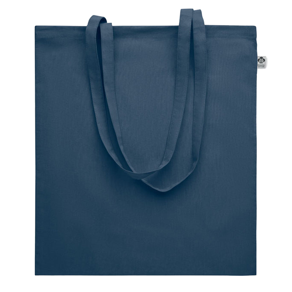 Blue - Front - MidOcean Onel Plain Organic Cotton Shopper Bag