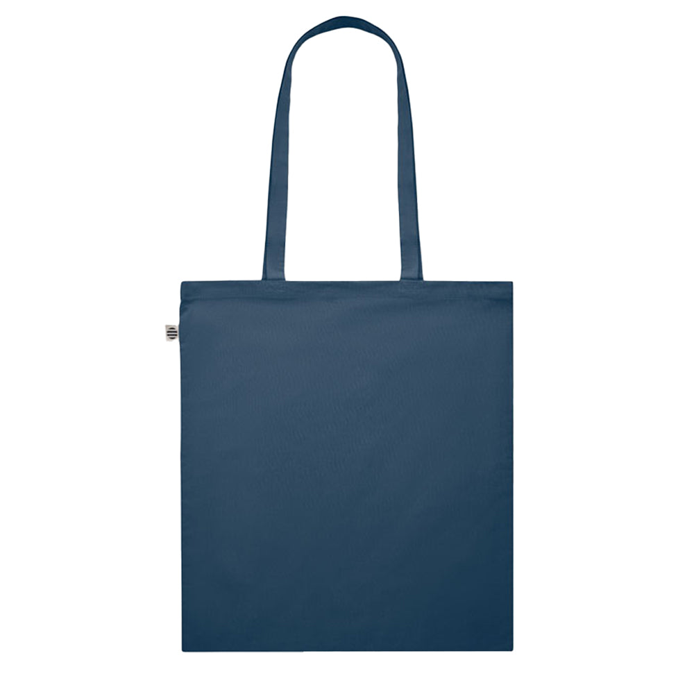 Blue - Back - MidOcean Onel Plain Organic Cotton Shopper Bag