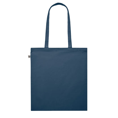 Blue - Back - MidOcean Onel Plain Organic Cotton Shopper Bag