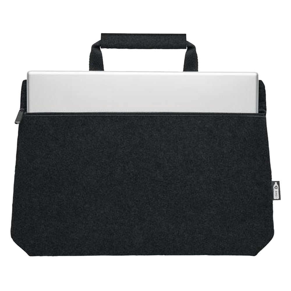 Black - Back - MidOcean Tapla RPET Felt Laptop Bag