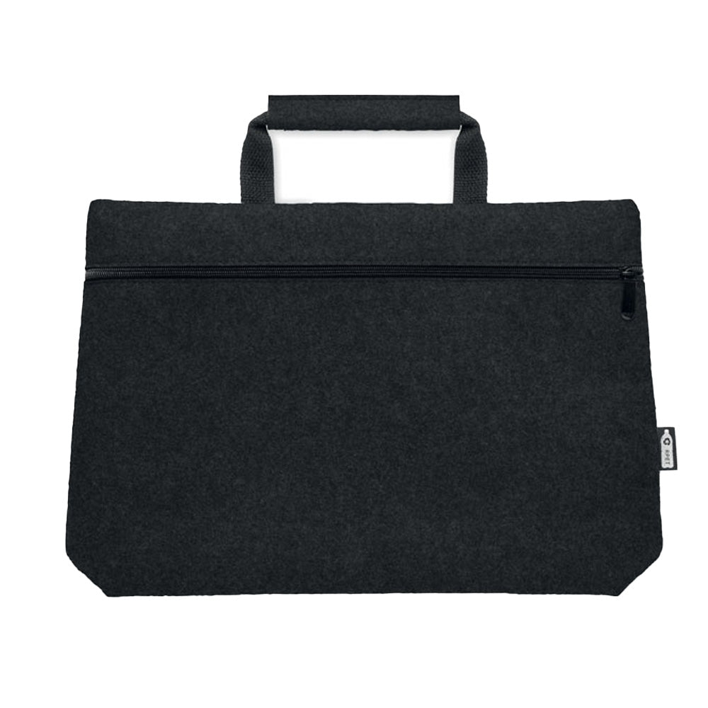 Black - Side - MidOcean Tapla RPET Felt Laptop Bag